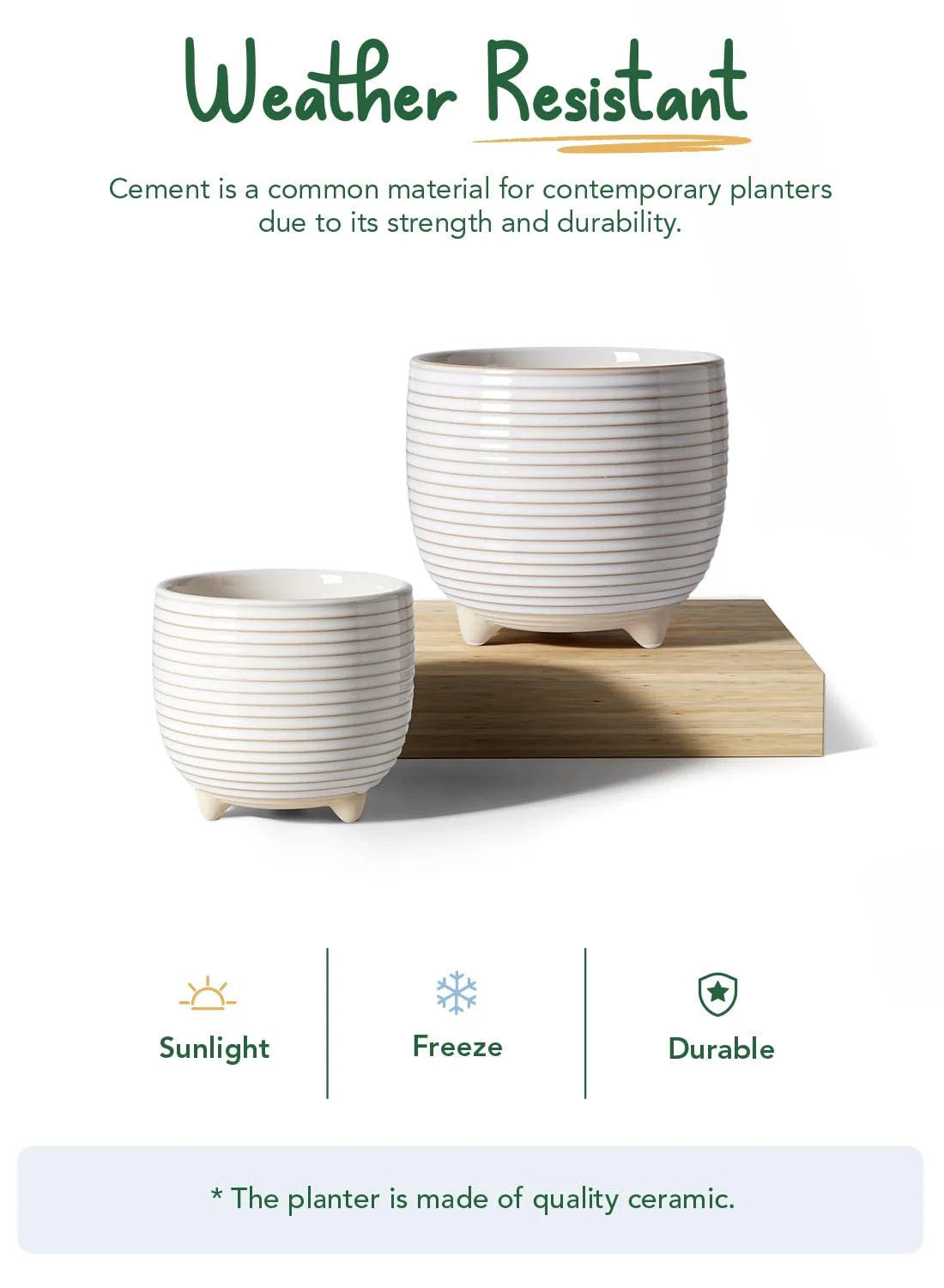 Plant Pots, 5.1"+6.4" Ceramic Planters with Drainage, Mesh Circle and Plug Planter Pots for Home Office, Reactive Glaze White Succulents Flower Pots