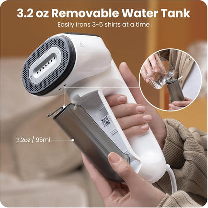 Magic 1 Vacuum Steamer, Handheld Travel Garment Steamer for Clothes, 2300Pa Suction for Clothes Grips, Steamer Iron 2 in 1, Ready to Wear