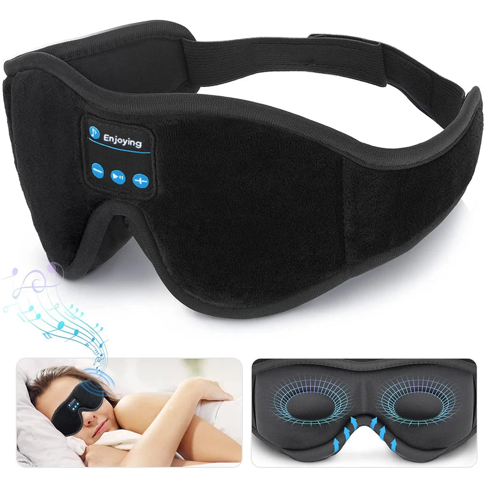 Mask for Sleep Headphones Bluetooth 3D Eye Mask Music Play Sleeping Headphones with Built-In HD Speaker